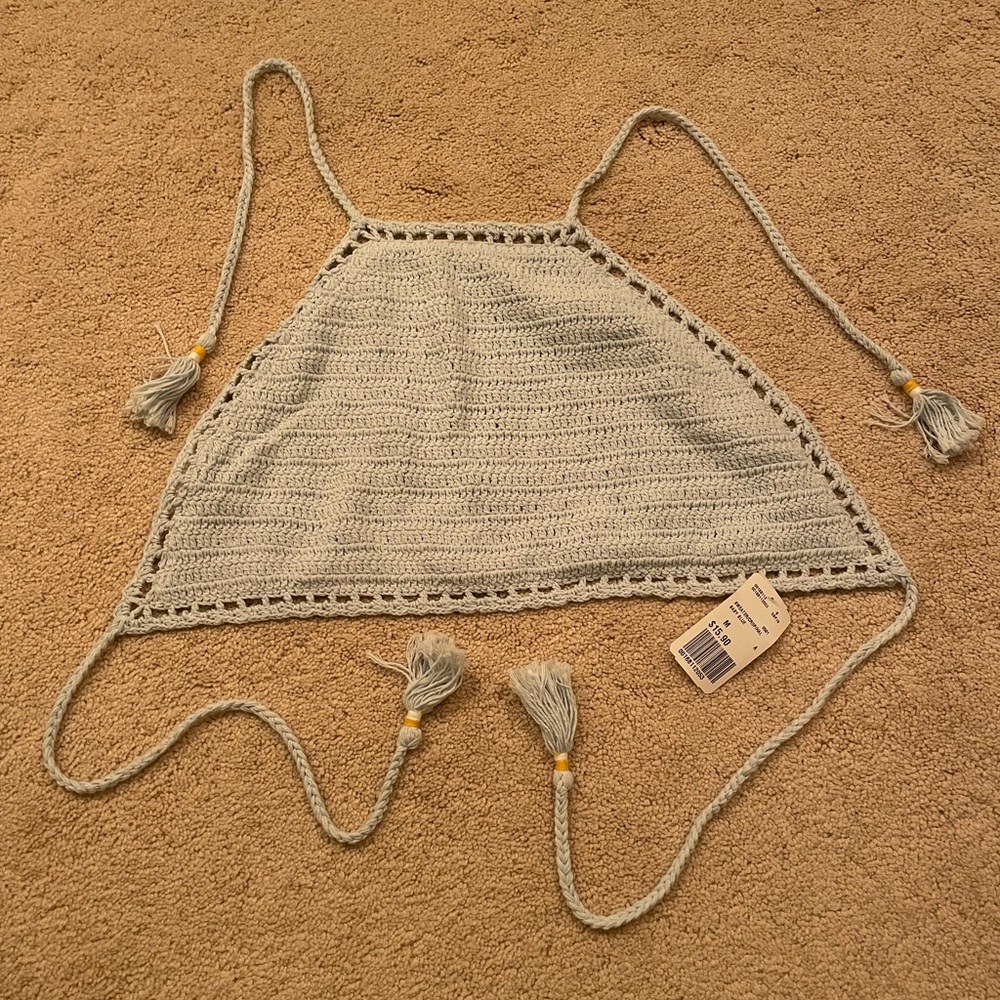 crotchet light blue crop top never worn